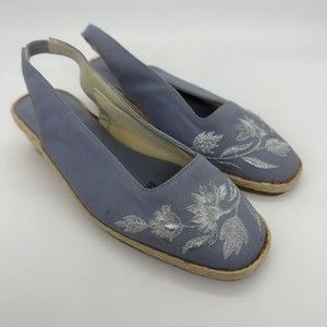 Deacon Blue Embroidered Wedge Spadrilles Size 6.5